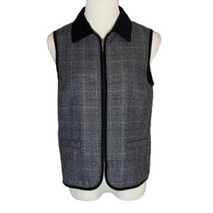 Kim Rogers Black & Gray Tweed Full Zip Vest Size 8P